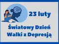 23 lutego obchodzimy Światowy Dzień Walki z Depresją. Ilustracja pokazuje smutną postać i splątane myśli w głowie.