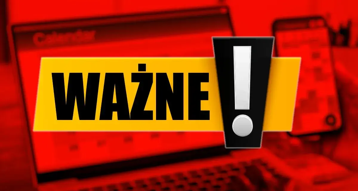 Ważne! Sprawdź, czy 6 kwietnia jest wolny. Na ekranie laptopa widać kalendarz, a obok telefon.