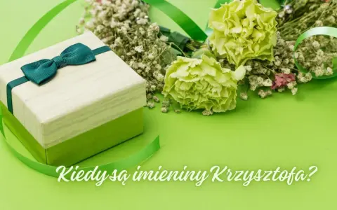 Prezent i kwiaty na zielonym tle. Kiedy są imieniny Krzysztofa? 15 lutego to jedna z dat.