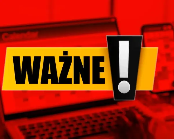 Ważne! Sprawdź, czy 6 kwietnia jest wolny. Na ekranie laptopa widać kalendarz, a obok telefon.
