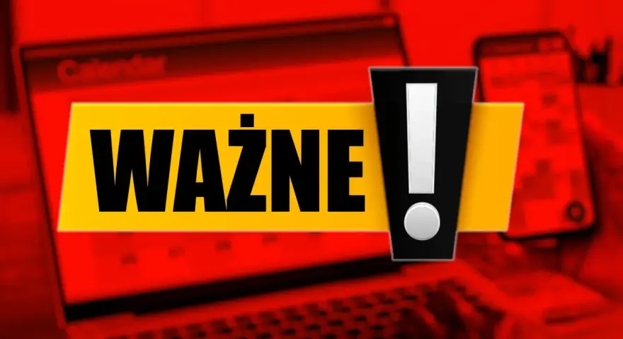 Ważne! Sprawdź, czy 6 kwietnia jest wolny. Na ekranie laptopa widać kalendarz, a obok telefon.