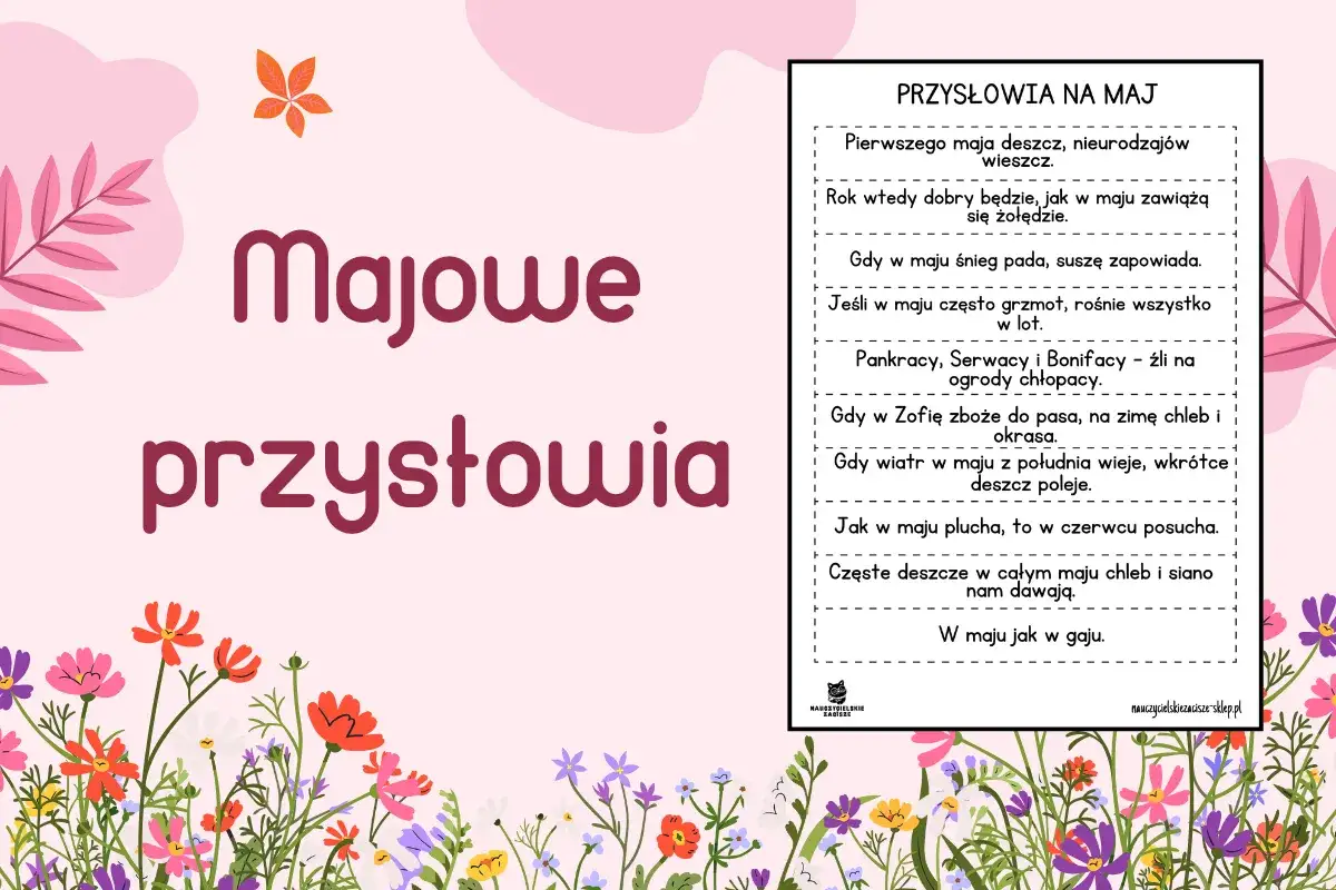Majowe przysłowia na maj, pełne mądrości ludowej o pogodzie i plonach.